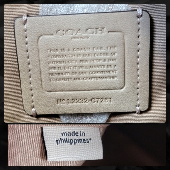NWT Coach C7261 Kacey Satchel Colorblock Signature Canvas Ivory Pebbled Leather - Picture 14 of 16